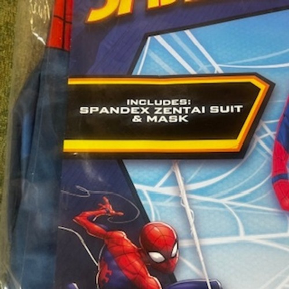 Marvel Spiderman Child Large 10-12 Costume‎ Spandex Zentai Suit Mask Jazwares - Picture 3 of 10